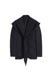 SCARF INSERT CLASSIC BLAZER IN NAVY/PEARL, AW23