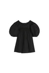 SCOOP NECK PUFF SLEEVE MINI DRESS IN BLACK, AW23