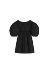 SCOOP NECK PUFF SLEEVE MINI DRESS IN BLACK, AW23