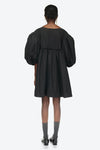 SCOOP NECK PUFF SLEEVE MINI DRESS IN BLACK, AW23