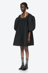 SCOOP NECK PUFF SLEEVE MINI DRESS IN BLACK, AW23