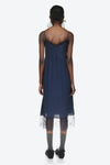 SLIP DRESS WITH LACE TRIM IN NAVY, AW23