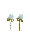 CLUSTER CRYSTAL FLOWER EARRING IN BLUE/KHAKI, SS24