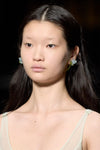 CLUSTER CRYSTAL FLOWER EARRING IN BLUE/KHAKI, SS24
