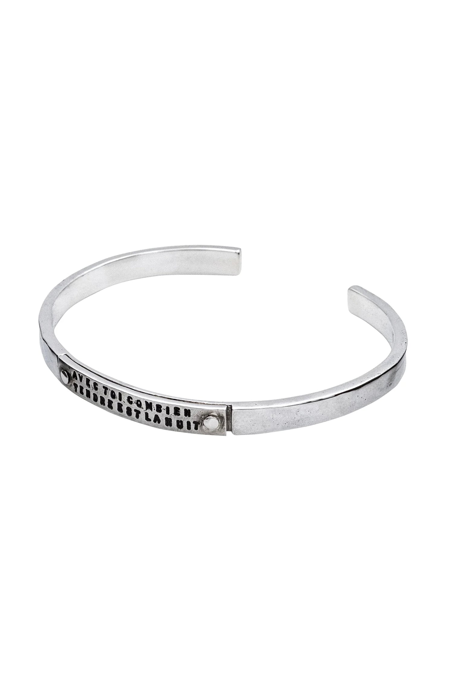 BRACELET RIVETE &quot;LA NUIT&quot; ARGENT