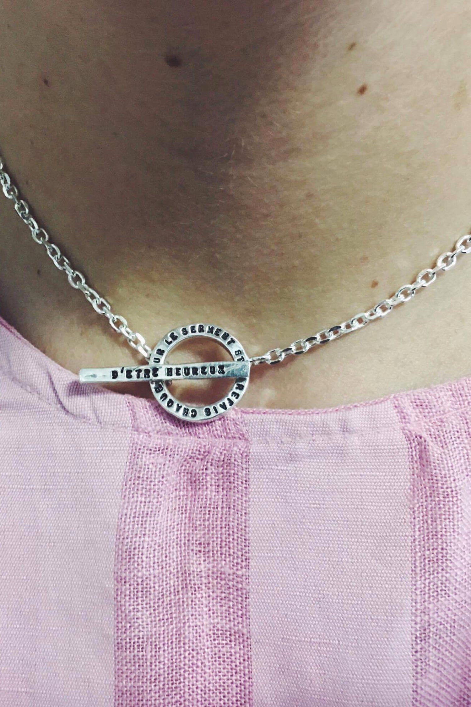 COLLIER LARGE À BASCULE ARGENT