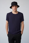 ZIP TEE IN LAPIS, S24