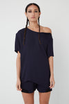 THE ZIP TEE IN LAPIS, S24