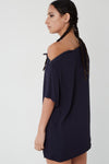 THE ZIP TEE IN LAPIS, S24