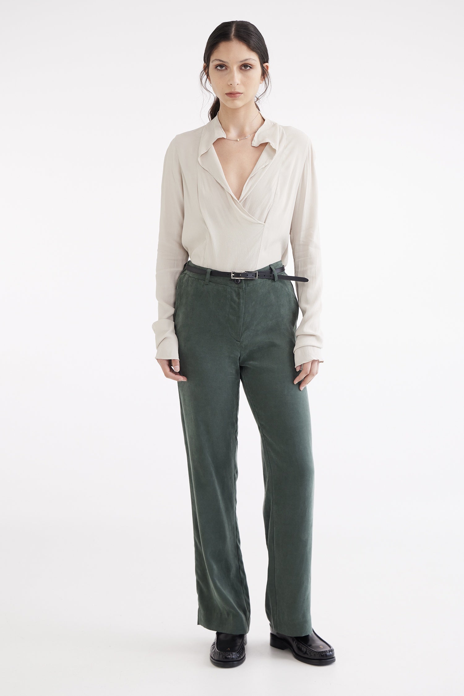 WIDE TROUSER IN GREENSTONE, S25