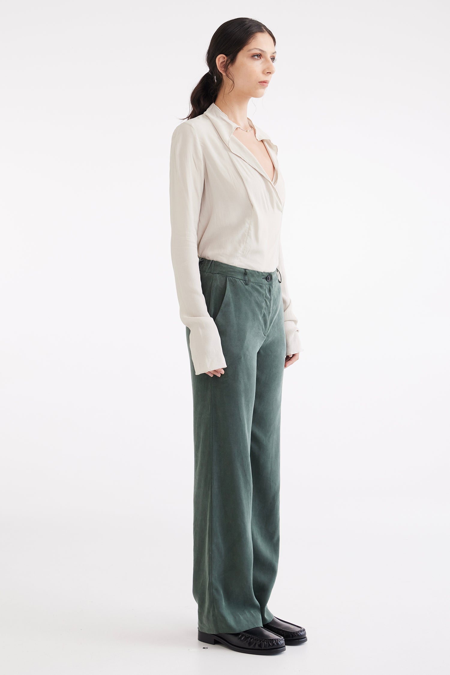 WIDE TROUSER IN GREENSTONE, S25