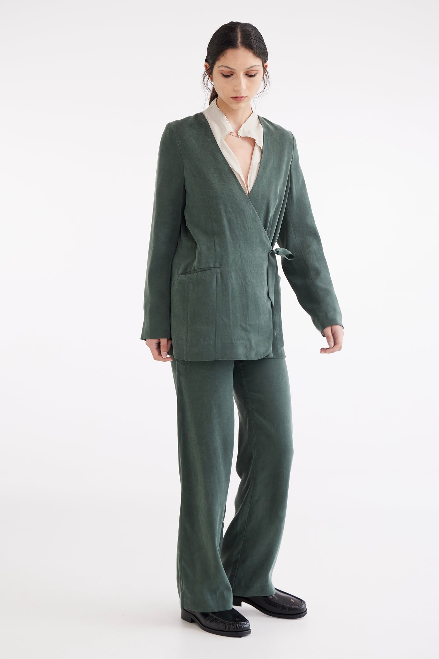WIDE TROUSER IN GREENSTONE, S25