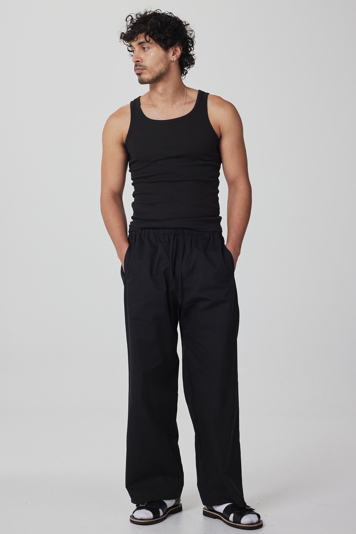 DRAWSTRING PANT IN PEPPER, SS26