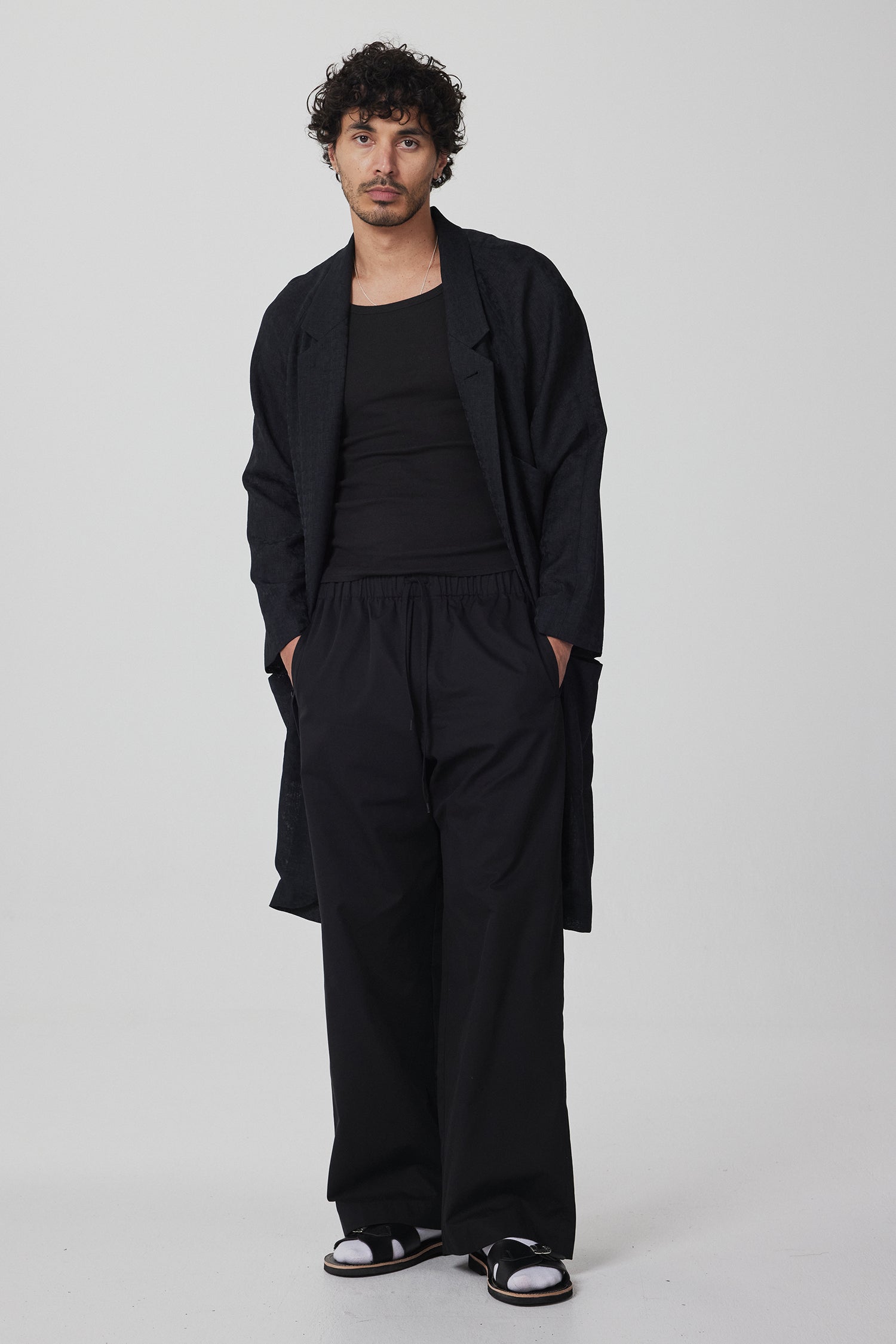 DRAWSTRING PANT IN PEPPER, SS26