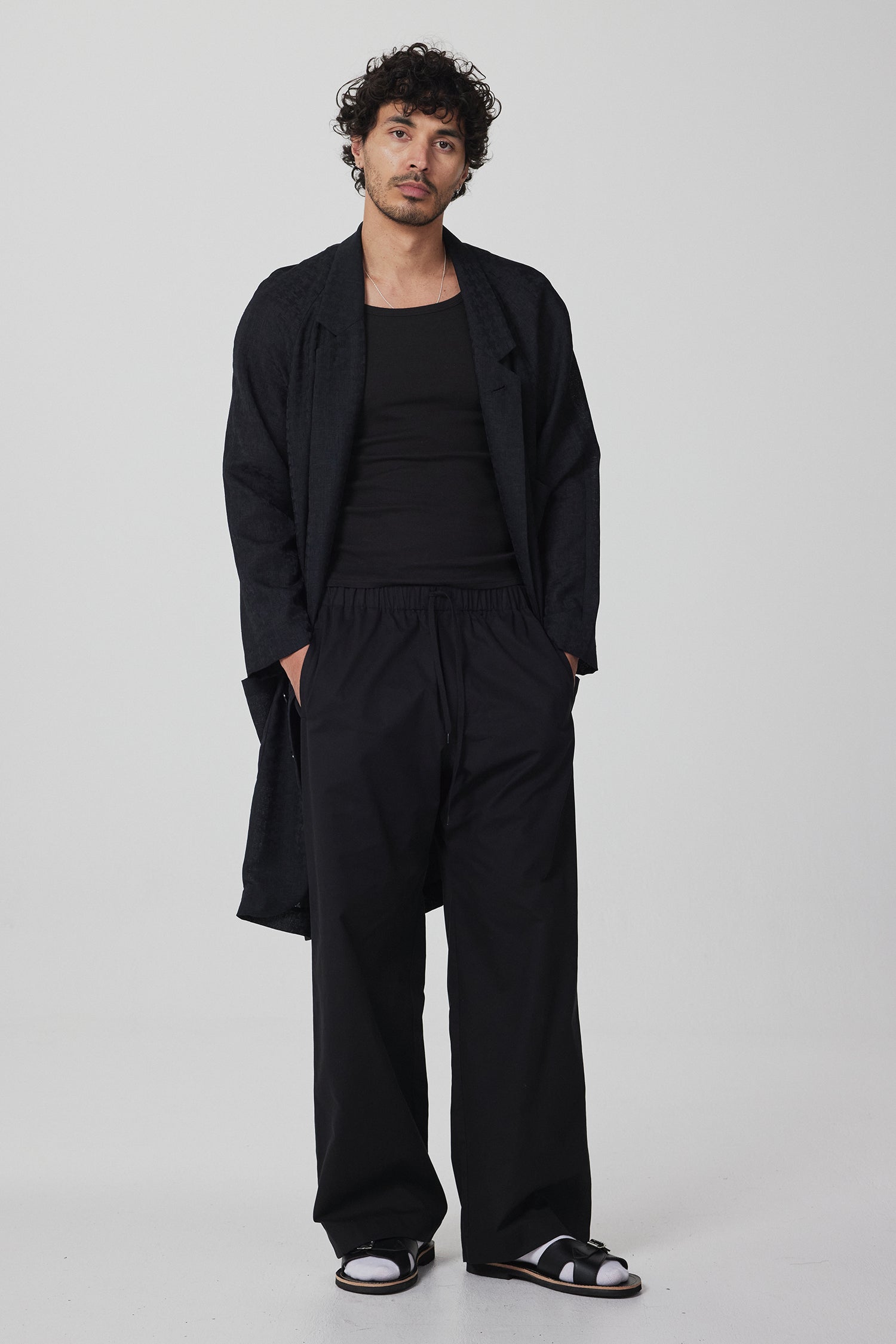 DRAWSTRING PANT IN PEPPER, SS26
