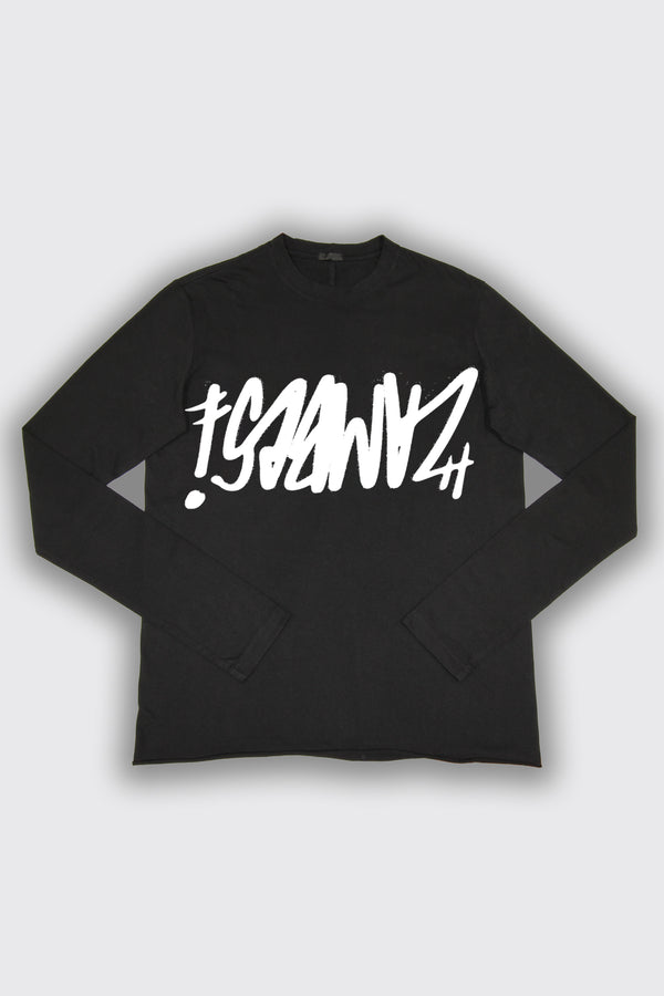 トップス BLACK CDG Graffiti Logo Long Sleeve ZS26_GraffitiLS_BlkWht_0_600x.