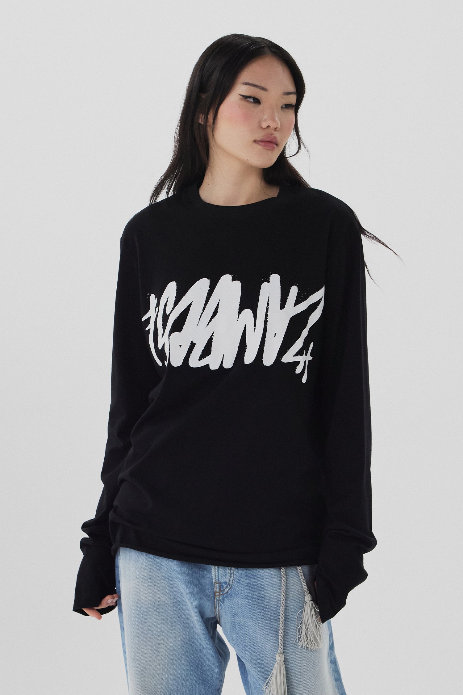 GRAFFITI LONG SLEEVE IN BLACK/WHITE, SS26