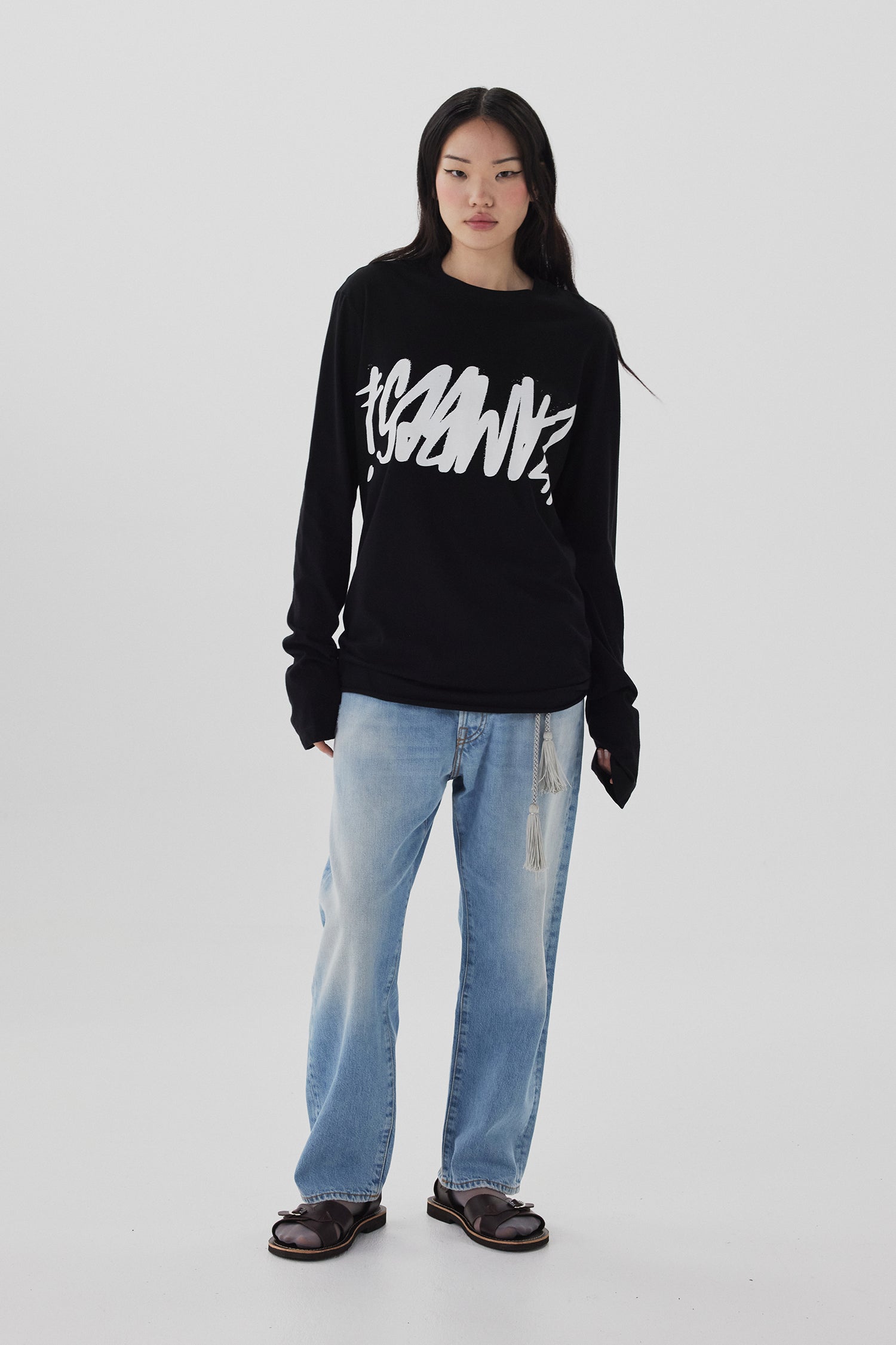 GRAFFITI LONG SLEEVE IN BLACK/WHITE, SS26