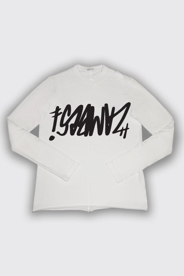 GRAFFITI LONG SLEEVE IN WHITE/BLACK, SS26 - Zambesi Store