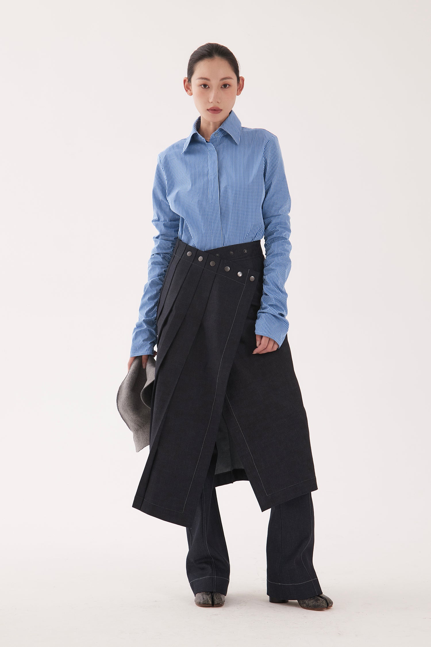 LONG KILTIE IN DENIM, W25