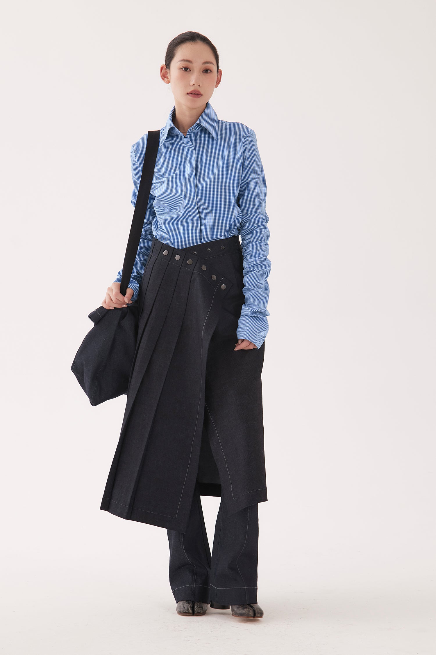LONG KILTIE IN DENIM, W25