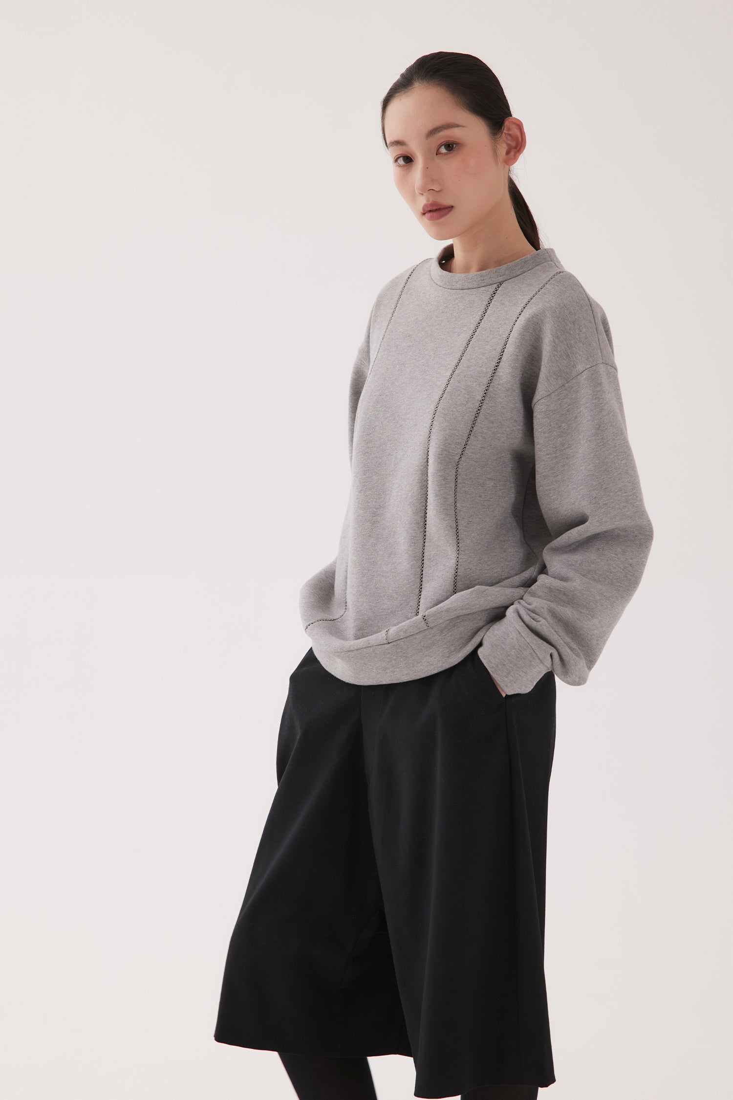 PANEL SWEAT IN CEMENT (UNISEX), W25