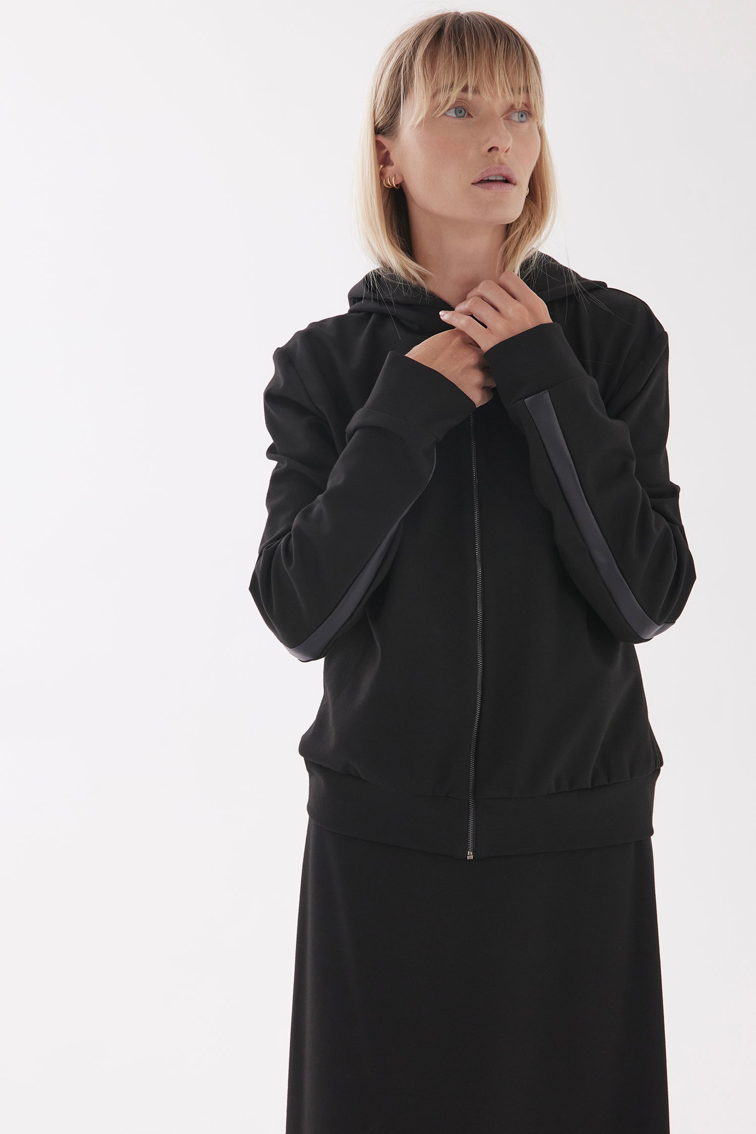 ZIP HOODIE IN PONTE, W25