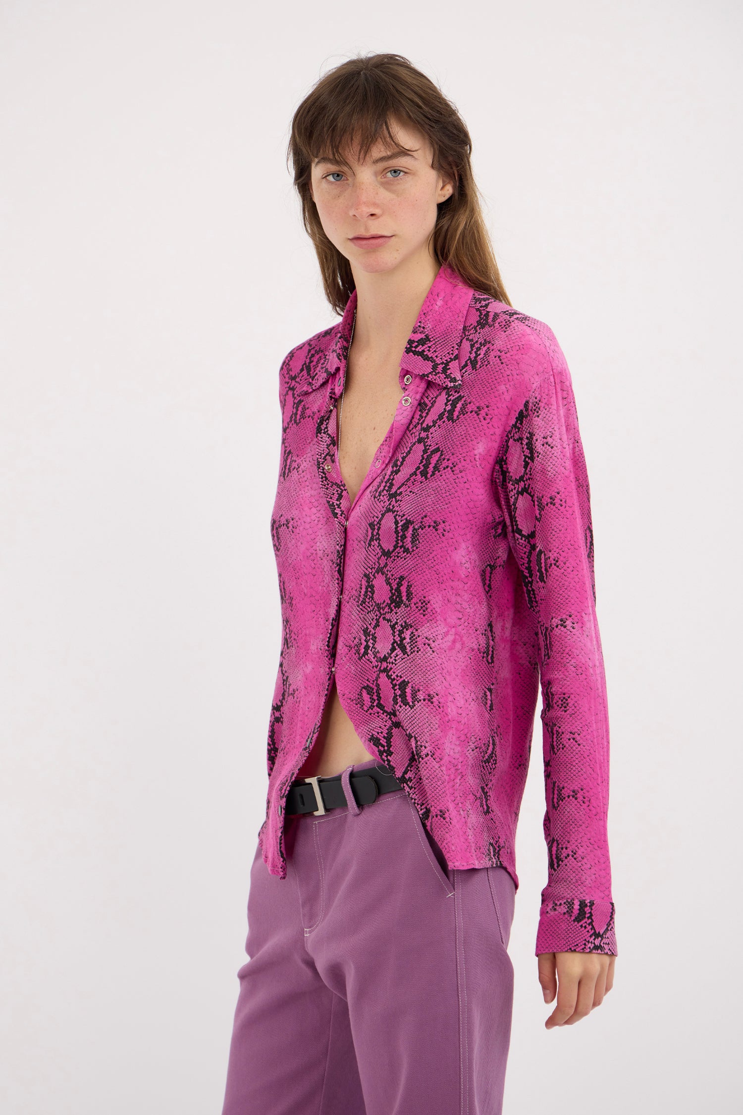 VINTAGE SHIRT IN  PINK SNAKE, AW26