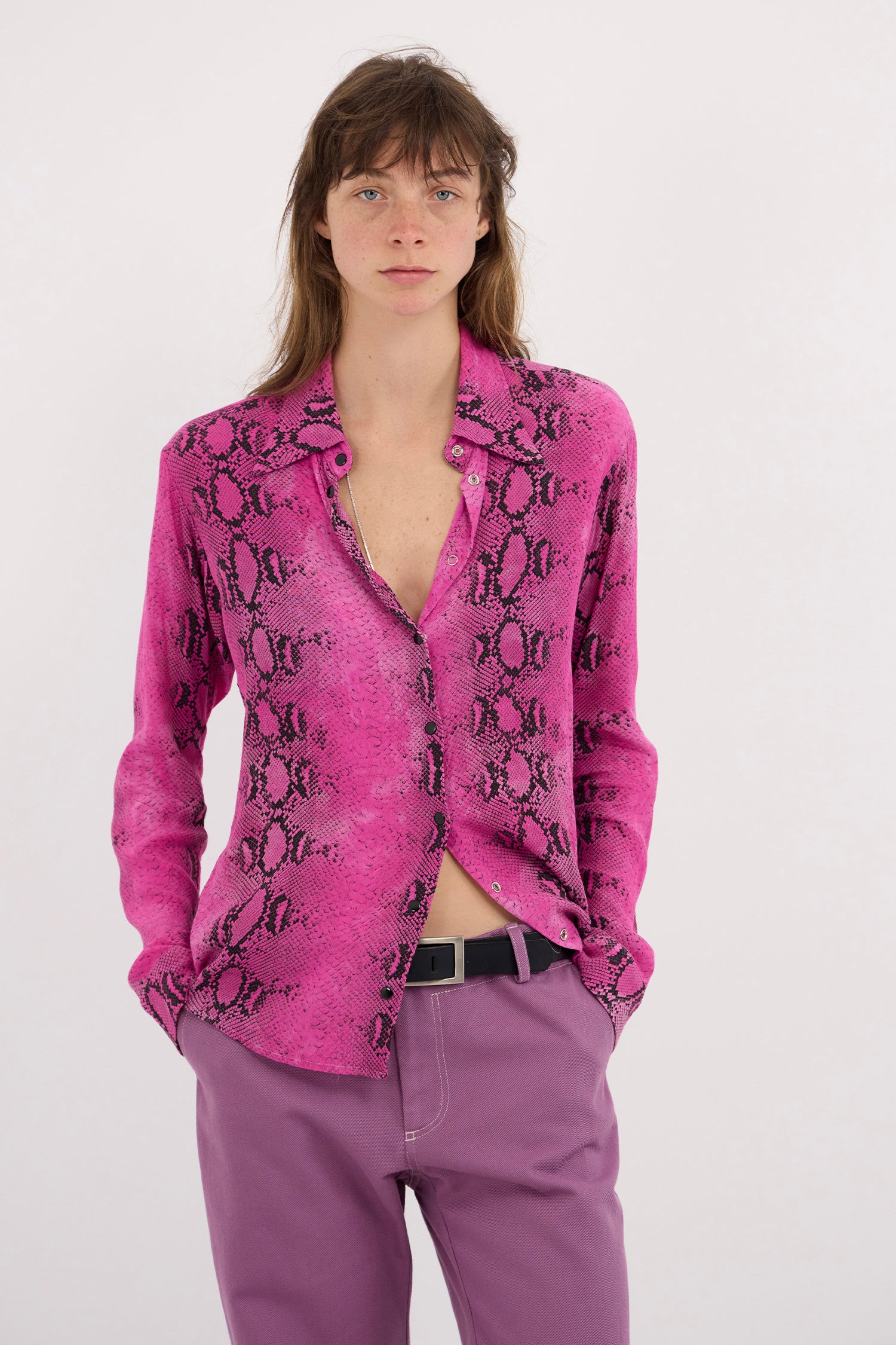 VINTAGE SHIRT IN  PINK SNAKE, AW26