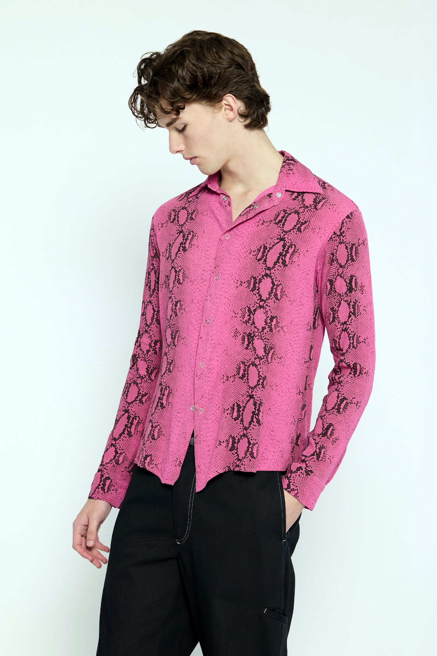 VINTAGE SHIRT IN HOT PINK SNAKE, AW26