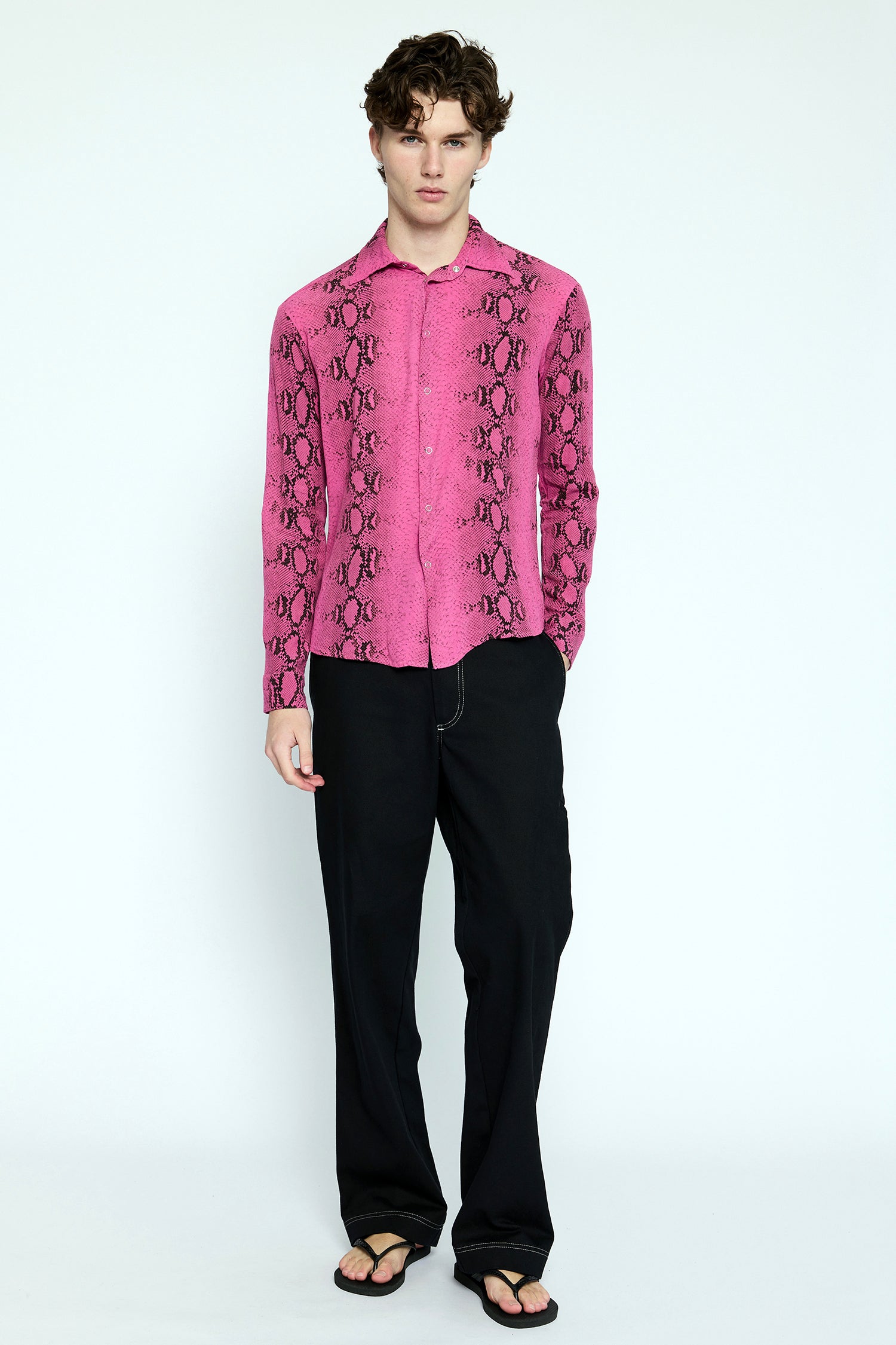 VINTAGE SHIRT IN HOT PINK SNAKE, AW26
