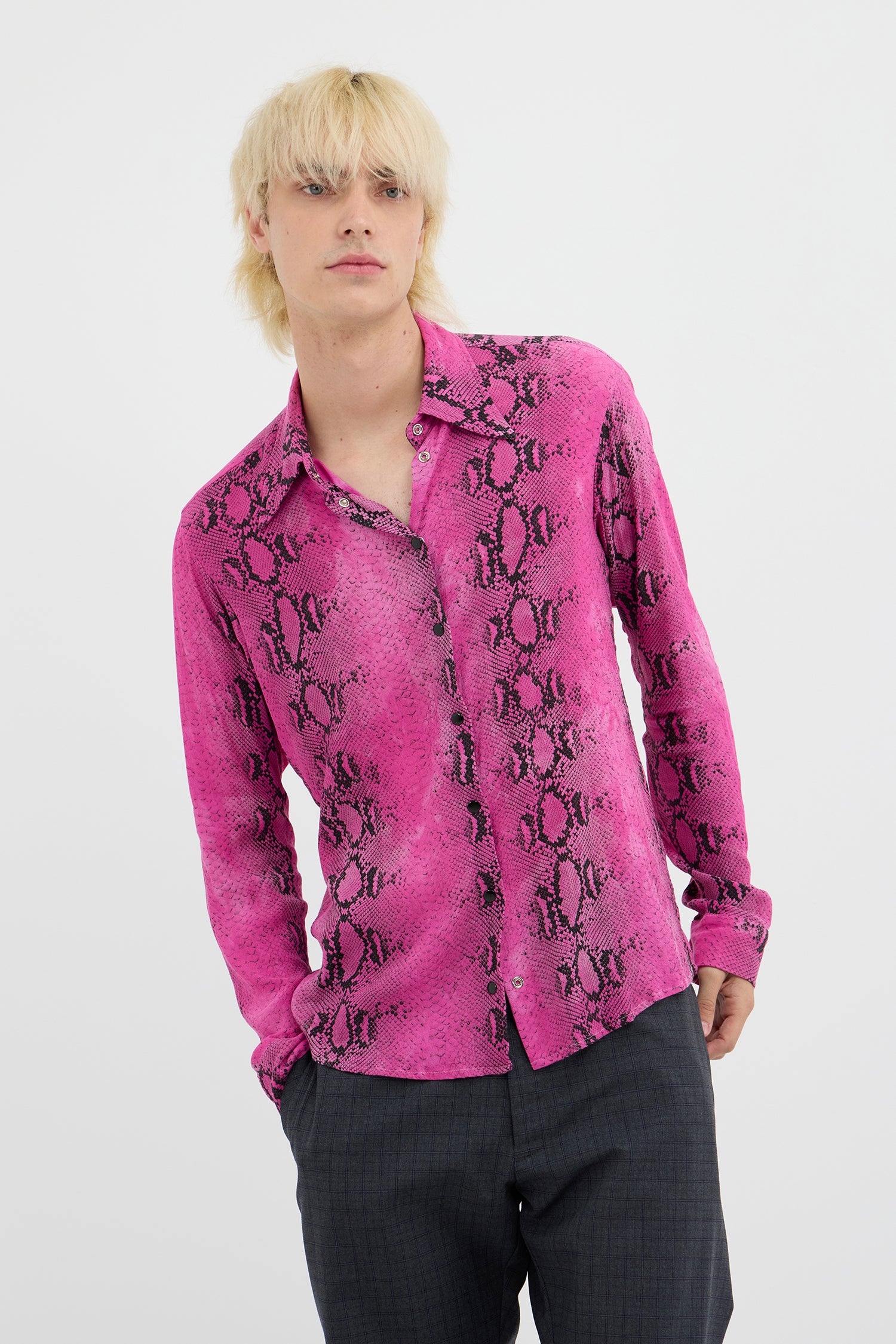VINTAGE SHIRT IN  PINK SNAKE, AW26