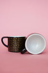 FLAT WHITE CUP SET IN BLACK/GOLD
