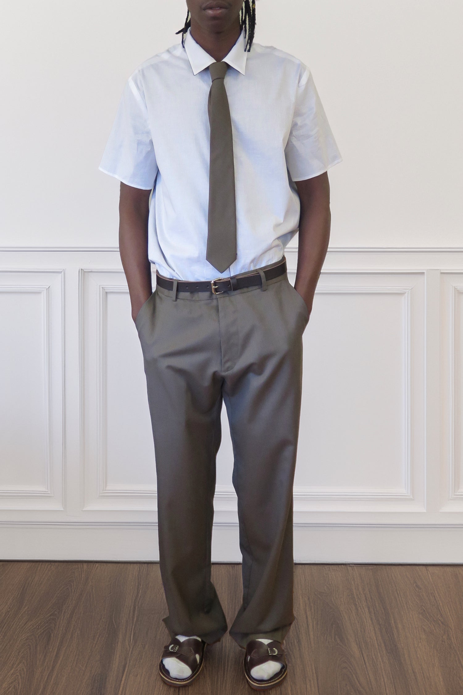 MENS LEATHER BELT IN BROWN