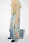 ACNE DENIM SHOPPER IN LIGHT BLUE/BEIGE, FW23