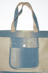 ACNE DENIM SHOPPER IN LIGHT BLUE/BEIGE, FW23