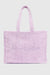 FURRY LOGO SHOULDER TOTE BAG IN LILAC PURPLE, FW23