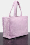 FURRY LOGO SHOULDER TOTE BAG IN LILAC PURPLE, FW23