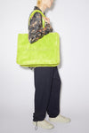 FURRY LOGO SHOULDER TOTE BAG IN LIME GREEN, FW23