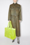 FURRY LOGO SHOULDER TOTE BAG IN LIME GREEN, FW23