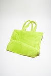 FURRY LOGO SHOULDER TOTE BAG IN LIME GREEN, FW23