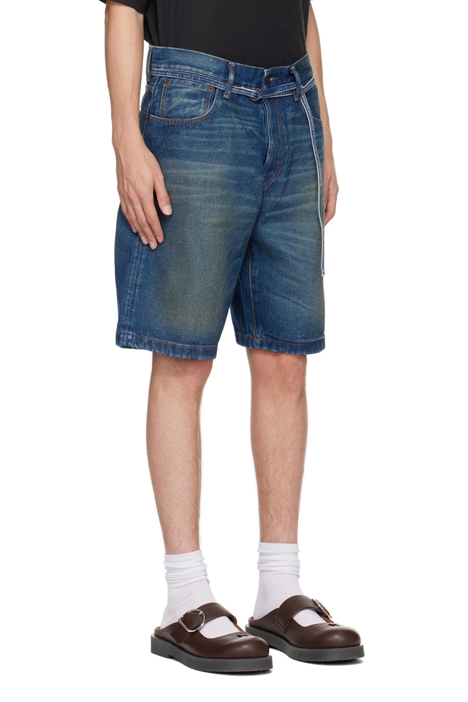 LOOSE FIT DENIM SHORT IN MID BLUE, FW23