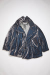 VELVET PADDED JACKET IN SILVER BLUE, FW23
