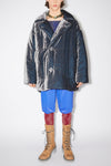 VELVET PADDED JACKET IN SILVER BLUE, FW23