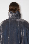VELVET PADDED JACKET IN SILVER BLUE, FW23