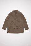 WOOL SHIRT JACKET IN FOX GREY, S22