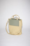 SMALL PAPERY NYLON TOTE BAG IN OLIVE GREEN/GREEN, FW22