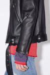 LEATHER BIKER JACKET IN BLACK, SS23