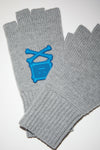 FINGERLESS GLOVES IN GREY MELANGE, SS23