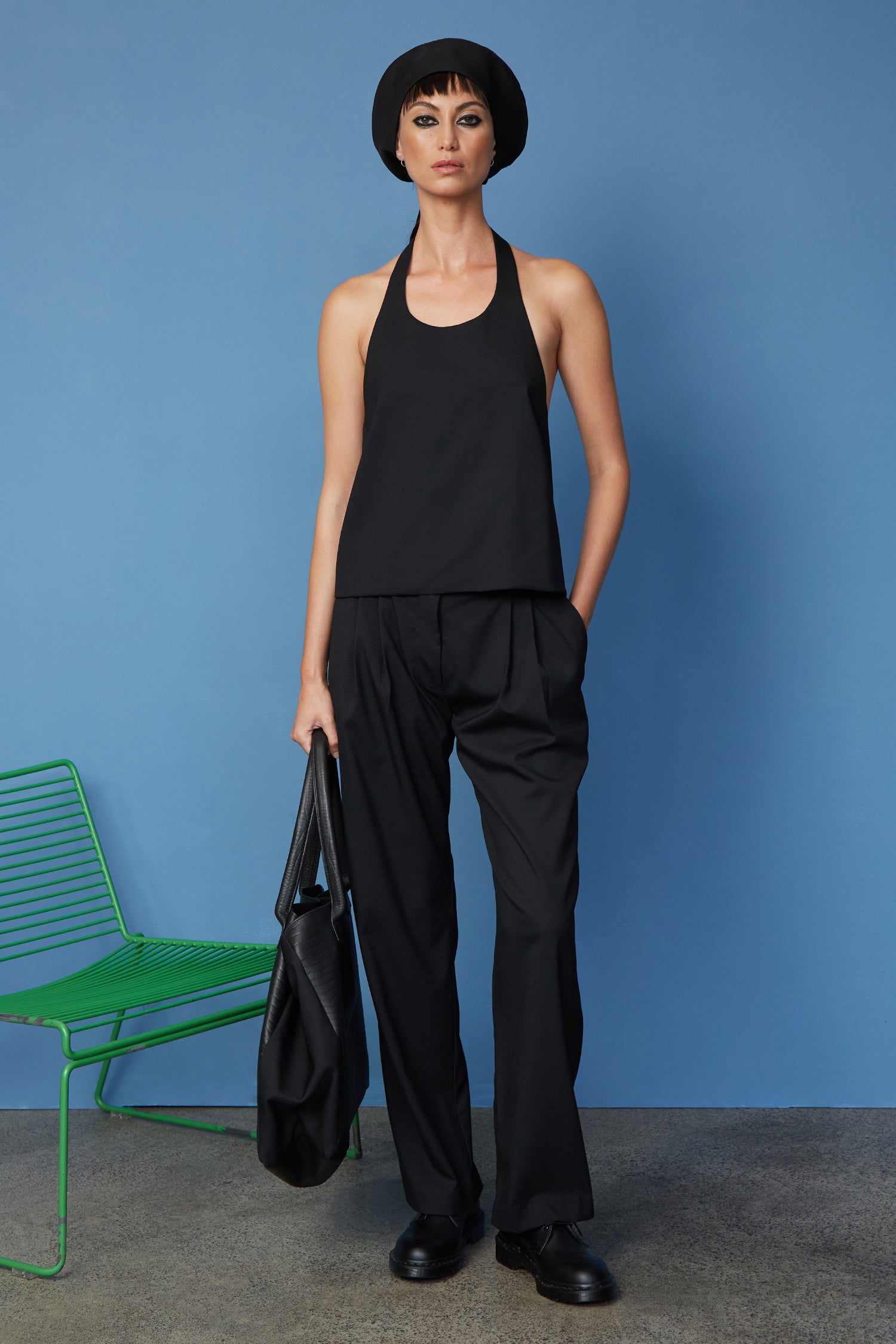PLEATFRONT TROUSER IN SUITBLACK, W22